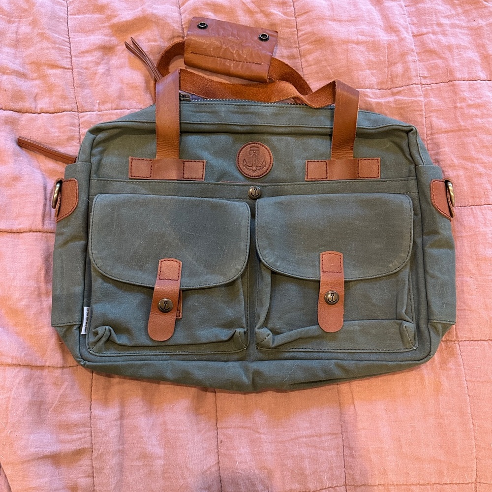 Iron & Resin Leather and Cotton Canvas Bag